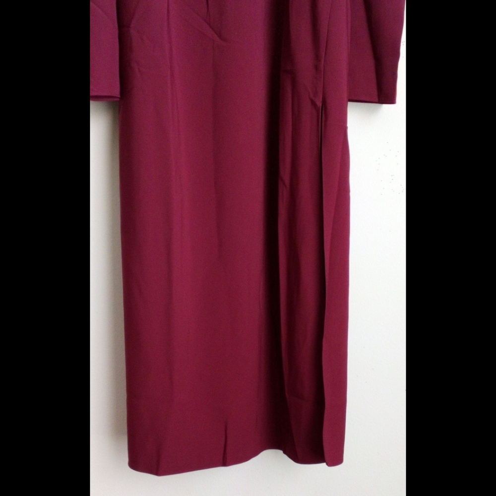 BNWT ASOS DESIGN CURVE EXCLUSIVE BARDOT CORSET DETAIL MIDI DRESS IN WINE - Picture 9 of 15